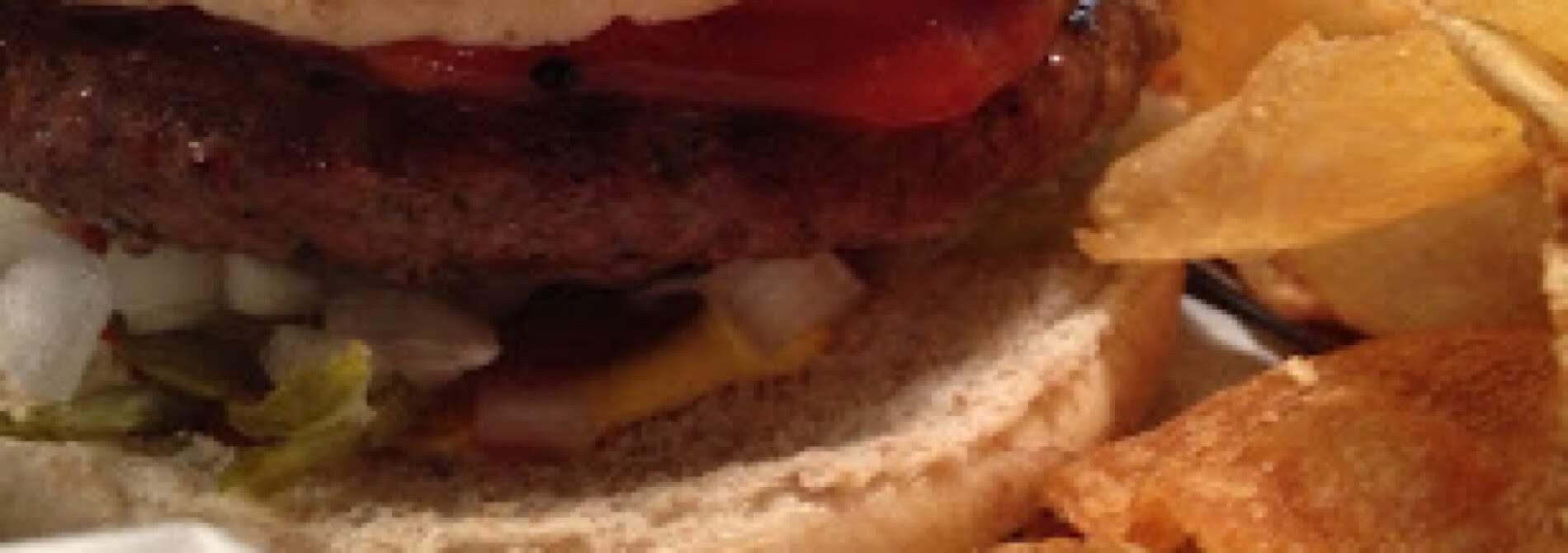 closeup of hamburger