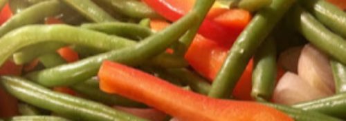 green beans and red peppers