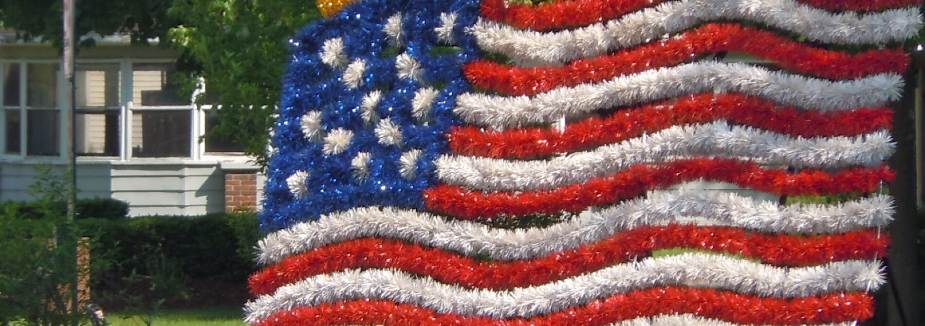 American flag art in park