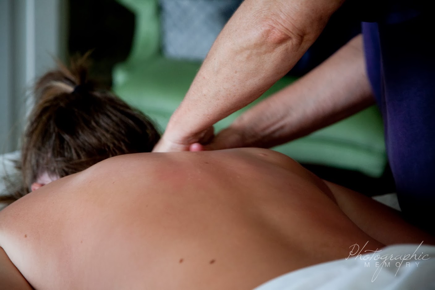 woman getting a back massage